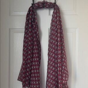 Elegant Red Patterned Scarf